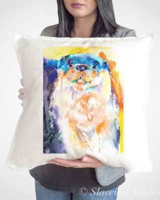 River Otter art Pillow case