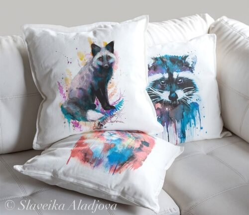 Silver fox art Pillow case