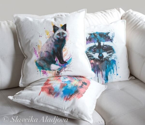 Silver fox art Pillow case