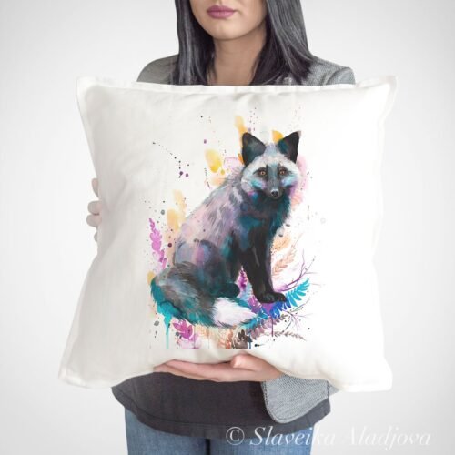 Silver fox art Pillow case
