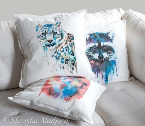 Snow leopard art Pillow case