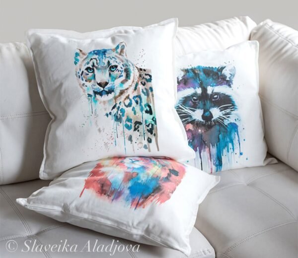Snow leopard art Pillow case