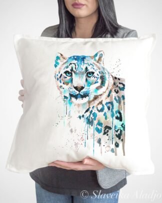 Snow leopard art Pillow case