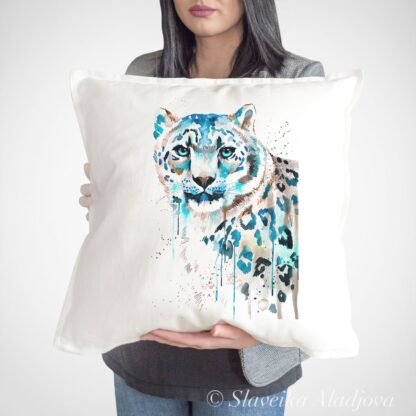 Snow leopard art Pillow case