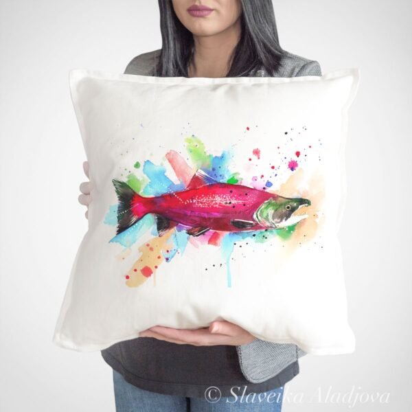 Sockeye salmon art Pillow case Sockeye salmon art Pillow case