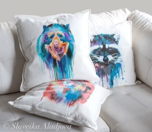 Spectacled Bear art Pillow case