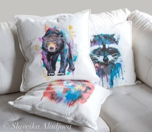 Sun bear, Honey bear art Pillow case