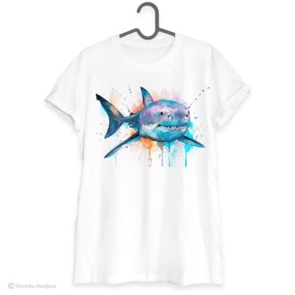 Great white shark art T-shirt
