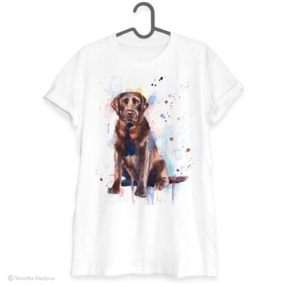 Chocolate Labrador art T-shirt