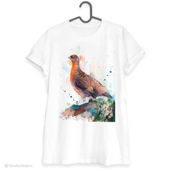 Red grouse art T-shirt