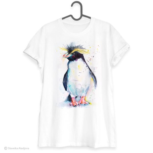 Rockhopper penguin art T-shirt