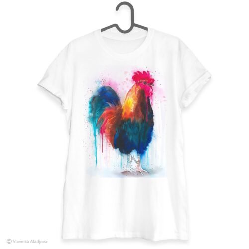 Rooster Colorful art T-shirt