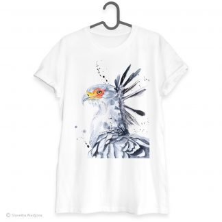 Secretary bird art T-shirt