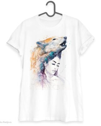 Wolf girl art T-shirt