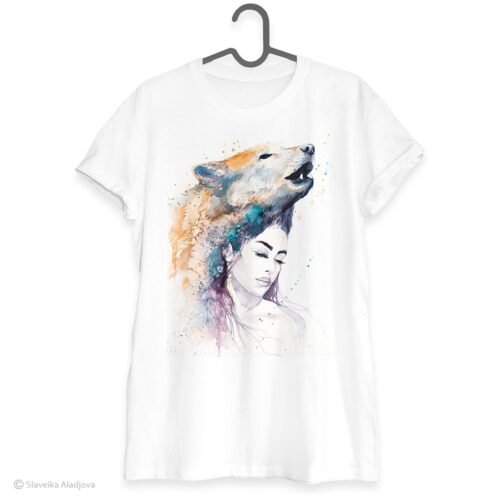 Wolf girl art T-shirt