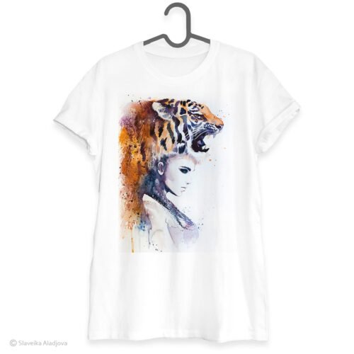 Tiger girl art T-shirt
