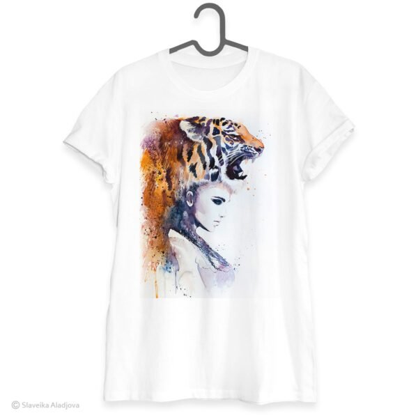 Tiger girl art T-shirt