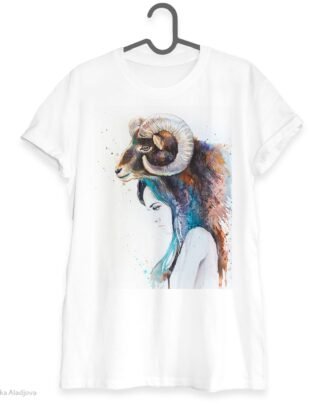 Mouflon girl art T-shirt