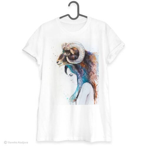 Mouflon girl art T-shirt