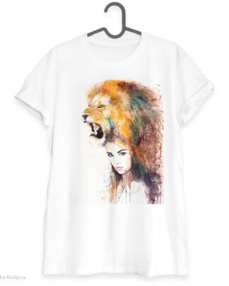 Lion girl art T-shirt