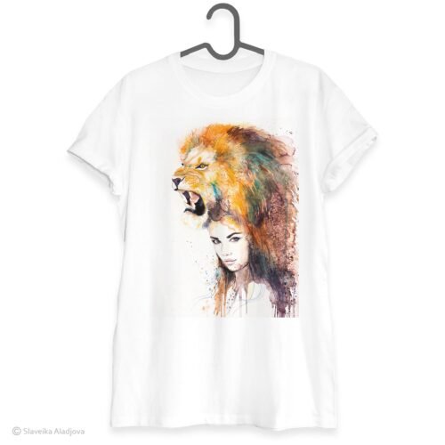 Lion girl art T-shirt