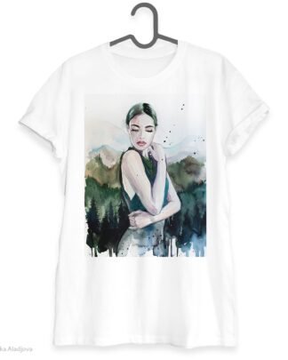 Mountain girl portrait art T-shirt
