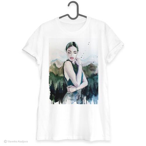 Mountain girl portrait art T-shirt