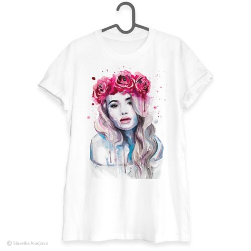 Girl portrait with succulents T-shirt