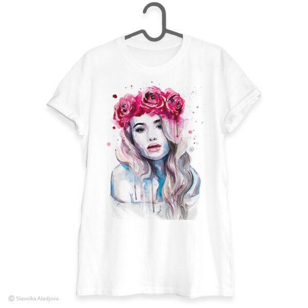 Girl portrait with succulents T-shirt
