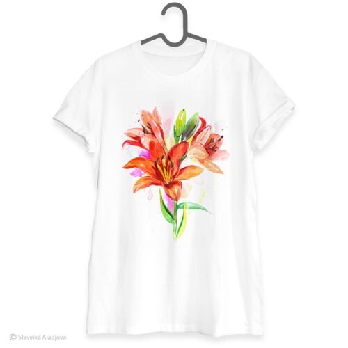 Lilium flower art T-shirt