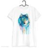 Blue wolf art T-shirt