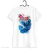 Blue and Red Butterfly art T-shirt