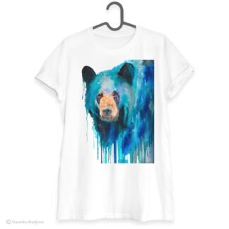 Blue American black bear art T-shirt