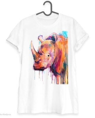 Colorful Rhino art T-shirt