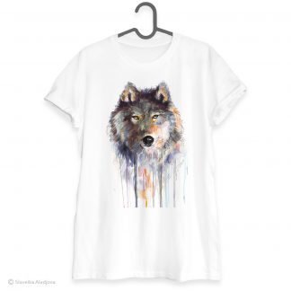 Grey wolf art T-shirt