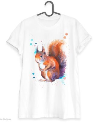 Red squirrel art T-shirt