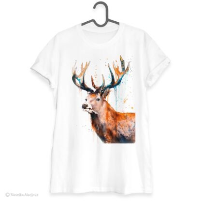 Red deer Stag art T-shirt