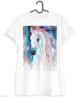 White horse art T-shirt