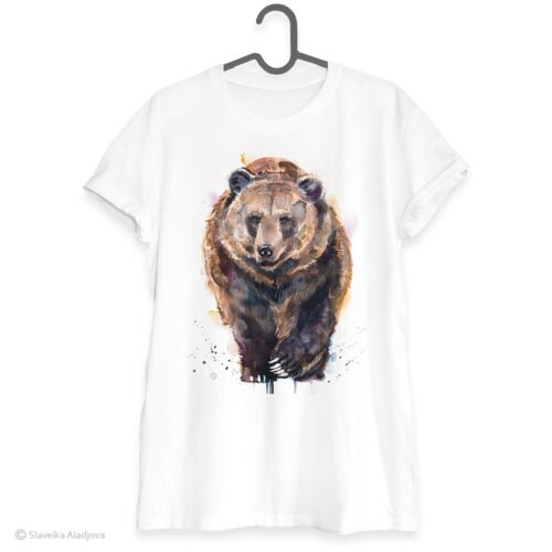Brown bear art T-shirt
