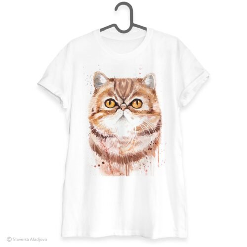 Exotic Shorthair cat art T-shirt