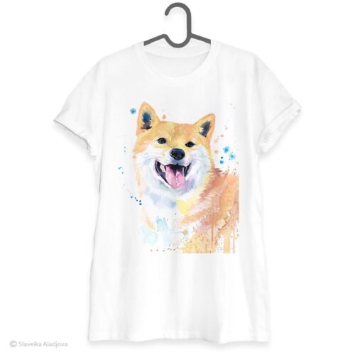 Cream Shiba Inu art T-shirt