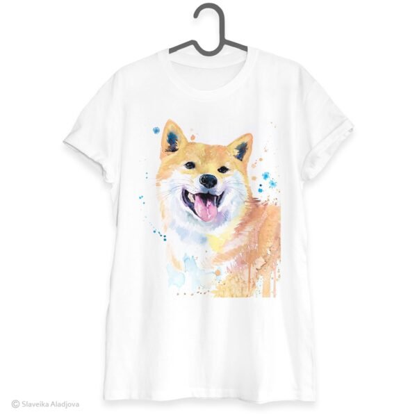 Cream Shiba Inu art T-shirt