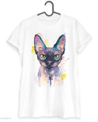 Sphynx cat art T-shirt