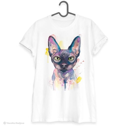 Sphynx cat art T-shirt