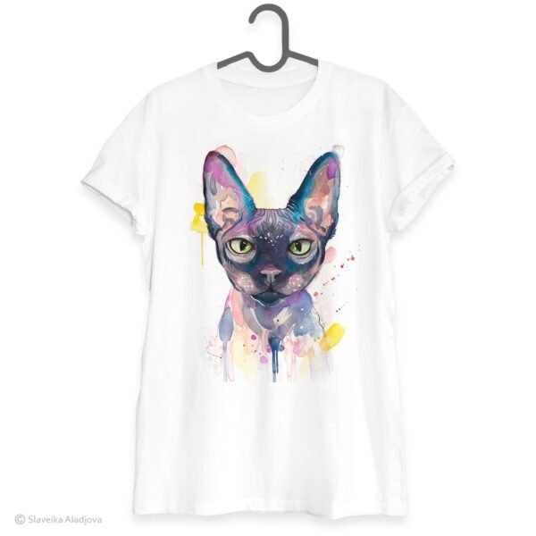 Sphynx cat art T-shirt
