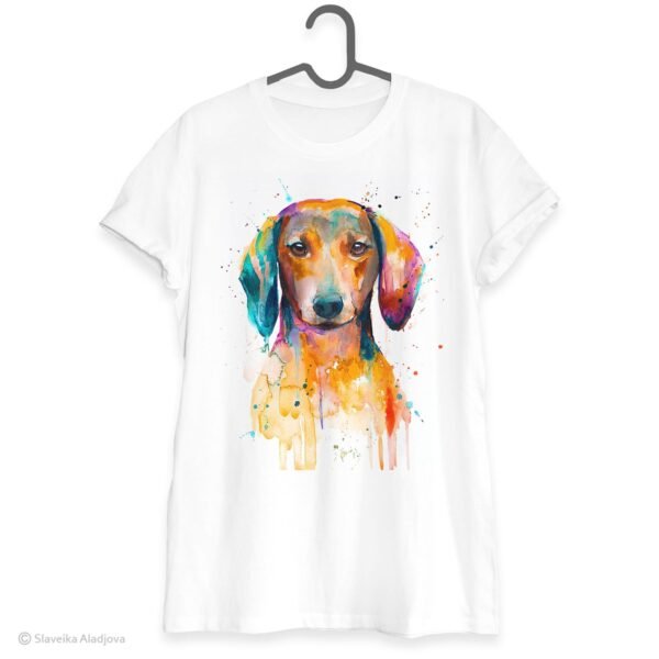 Red Dachshund art T-shirt