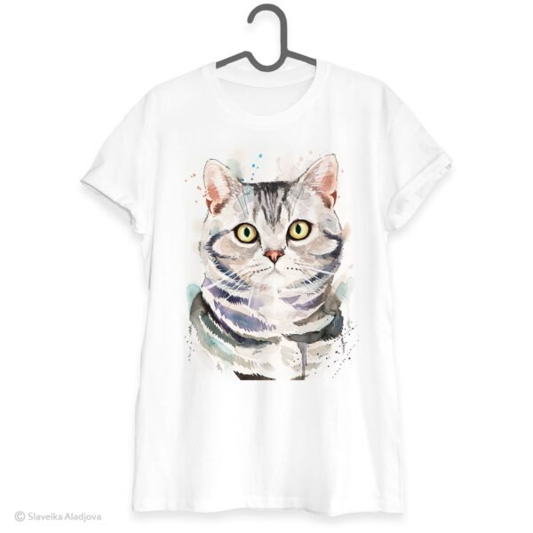 American shorthair cat art T-shirt