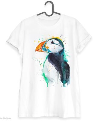 Atlantic puffin art T-shirt