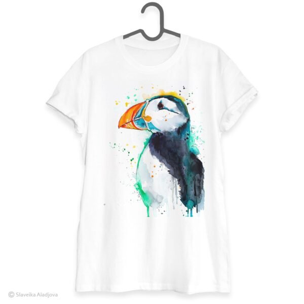 Atlantic puffin art T-shirt