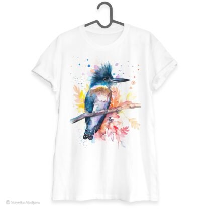 Belted Kingfisher art T-shirt